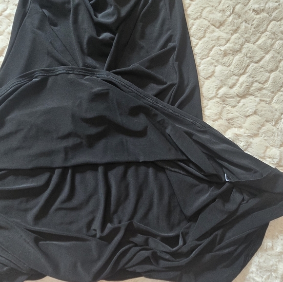 Cupio Black Lattice Hi-Lo Jersey Summer Beach Vacation Built-in Bra Dress, Small - Picture 10 of 10